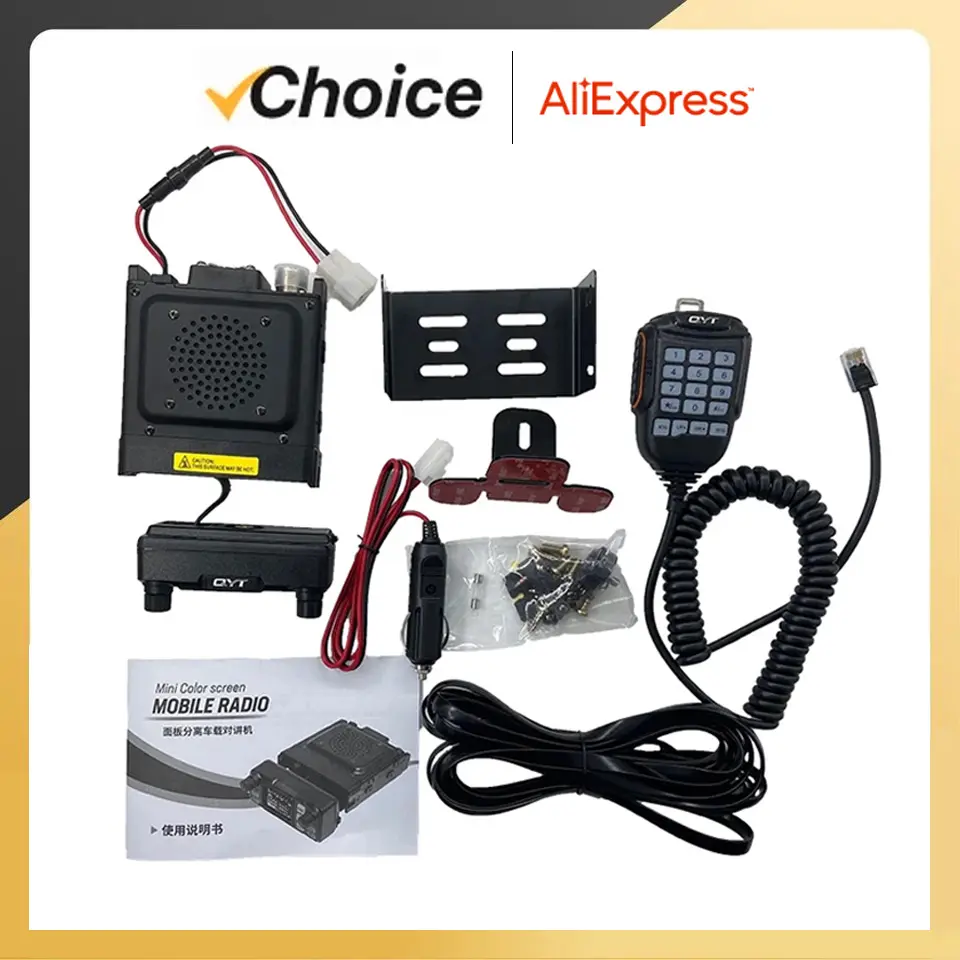 QYT KT-5000 Car Radio Separable Panel 25W Dual Band VOX Mini Color FM Mobile Car Walkie Talkies Long Range Communication Radio