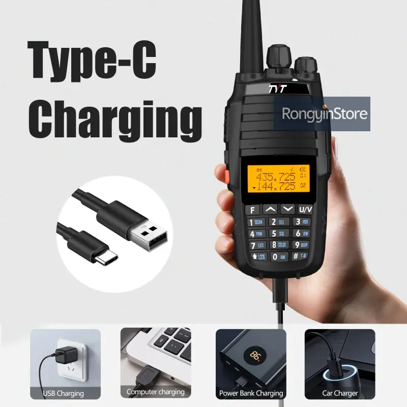 TYT TH-UV8000D Walkie Talkie 10W Long Range Distance VHF UHF Dual Band FM Portable Repeater TH UV8000D Ham Amateur Two Way Radio