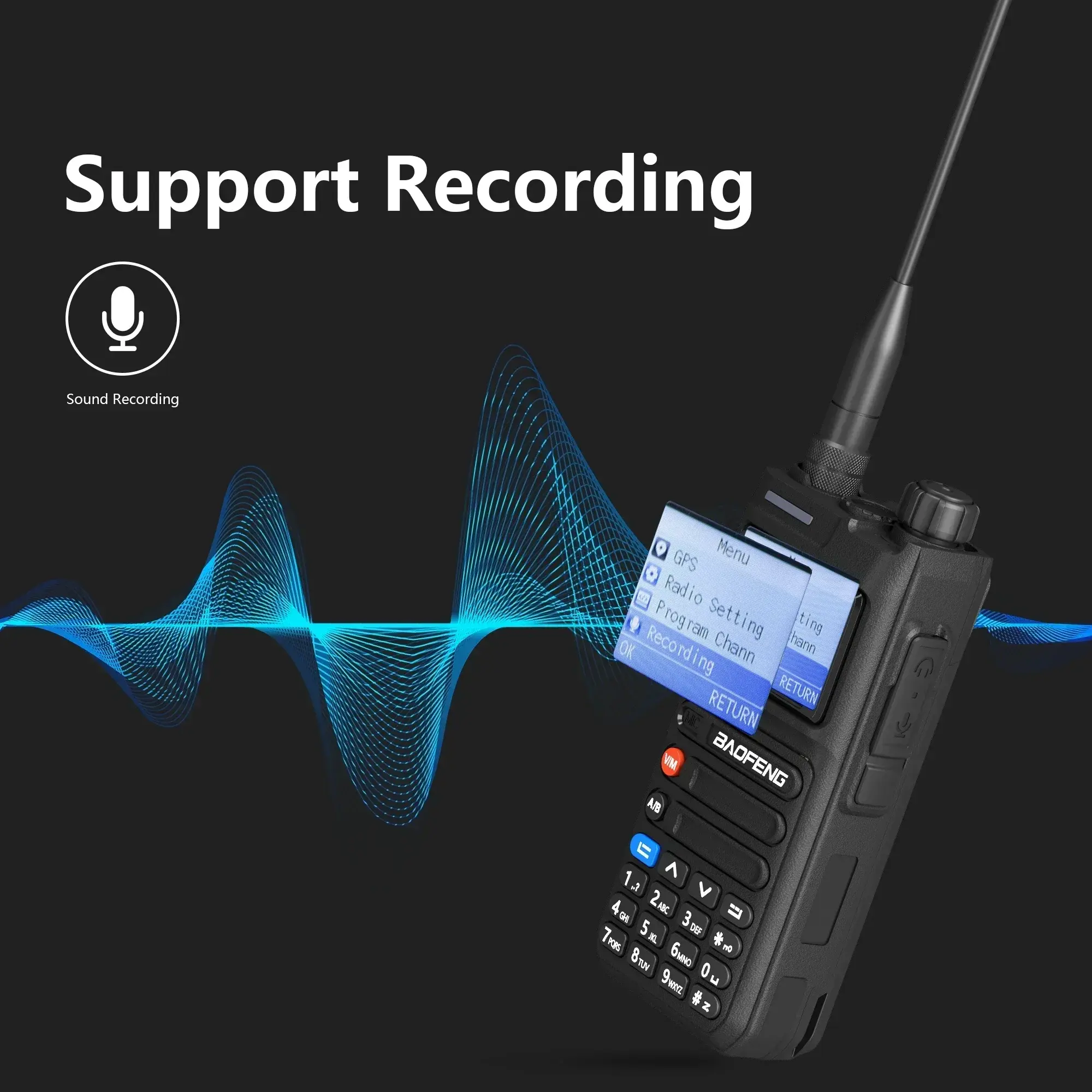 BAOFENG UV-26 10W GPS Walkie Talkie Recording Bluetooth Multi Band APP Programming Wireless copy frequency FM Two Way Ham Radios