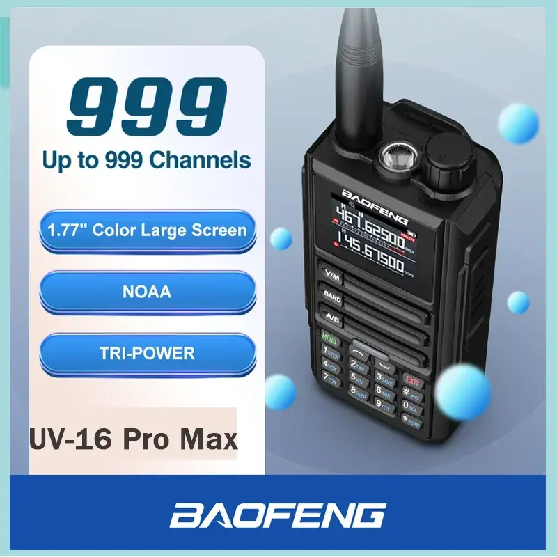 BaoFeng UV-16 Pro Max Type-C Charge Wirless Copy Frequency UV-16M Multi-band Radios AM Waterproof 999CH Long Range Two Way Radio