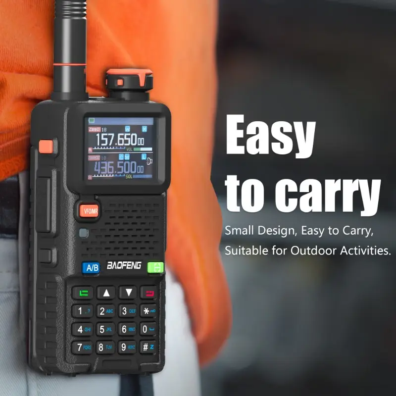 Baofeng UV-5RH pro GPS Dual-Band 10W Walkie Talkie Long Range Bluetooth Phone Programming Long-Lasting Battery Two Way Ham Radio