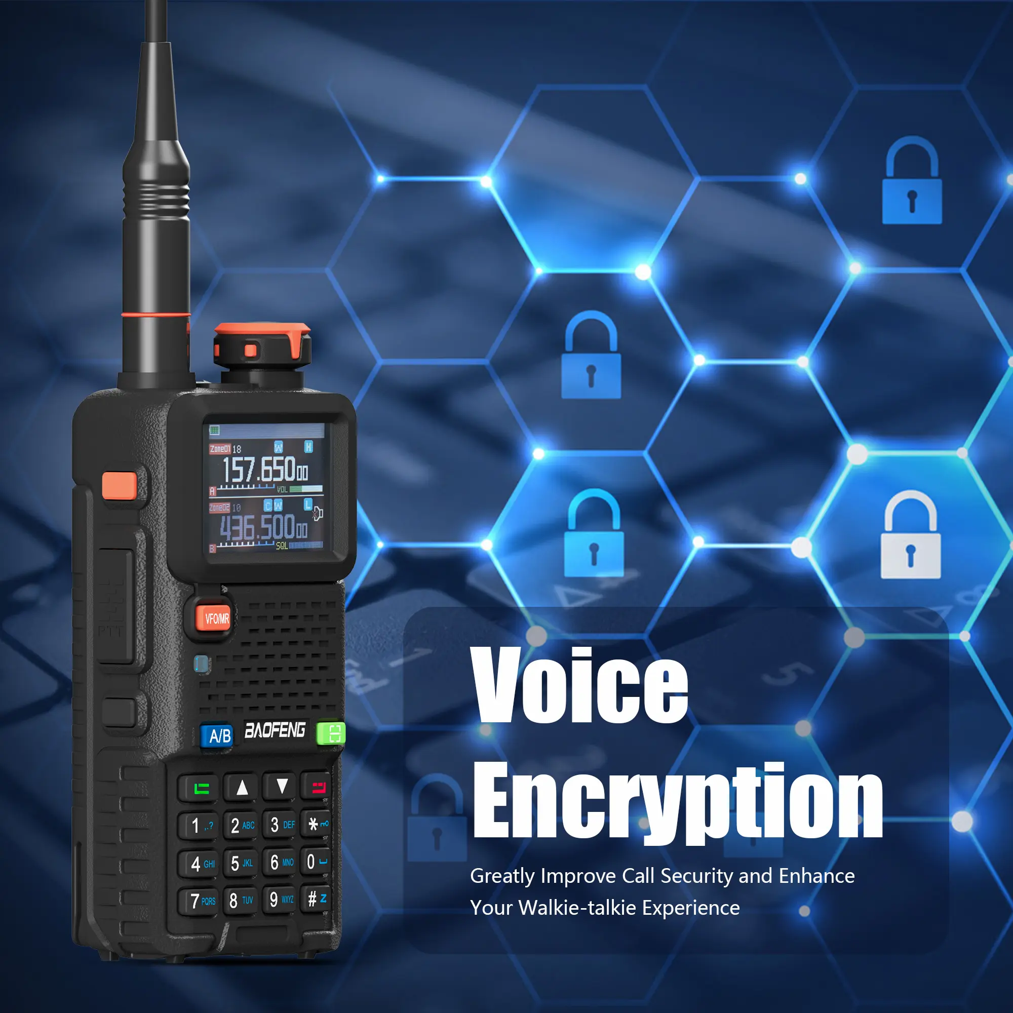 Baofeng UV-5RH pro GPS Dual-Band 10W Walkie Talkie Long Range Bluetooth Phone Programming Long-Lasting Battery Two Way Ham Radio