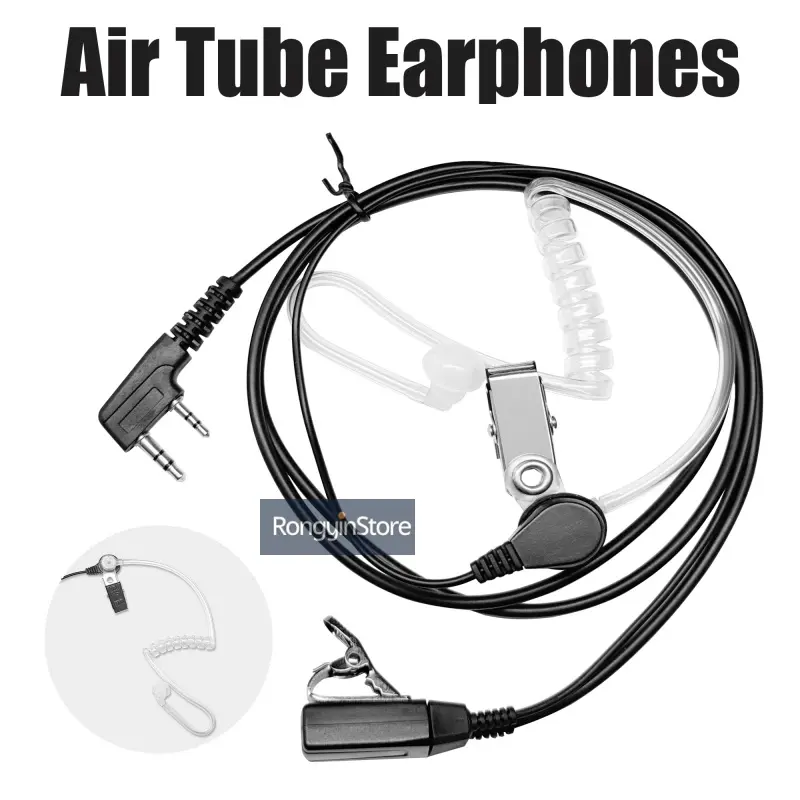 Walkie Talkie Acoustic Air Tube Security Earpiece Headset Mic Headphone Earphone for Kenwood Baofeng Radio Clear Covert Ear Hook