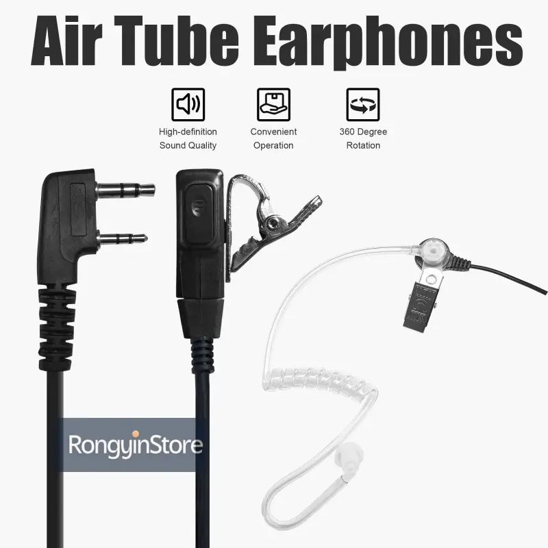Walkie Talkie Acoustic Air Tube Security Earpiece Headset Mic Headphone Earphone for Kenwood Baofeng Radio Clear Covert Ear Hook