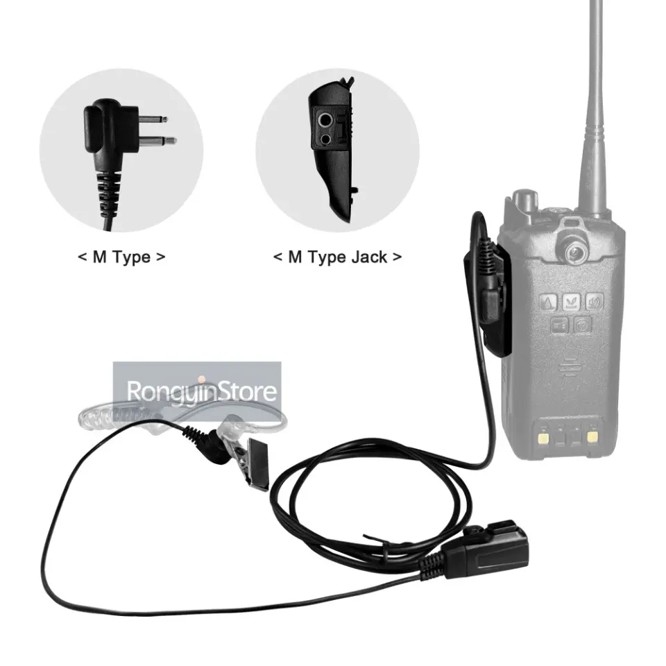 Baofeng Audio Adapter 2 Pin M Plug Earphone Speaker Mic for UV-9R Pro V2 UV-68 Pro Max V2 UV-S22 Waterproof CB Radio Accessories