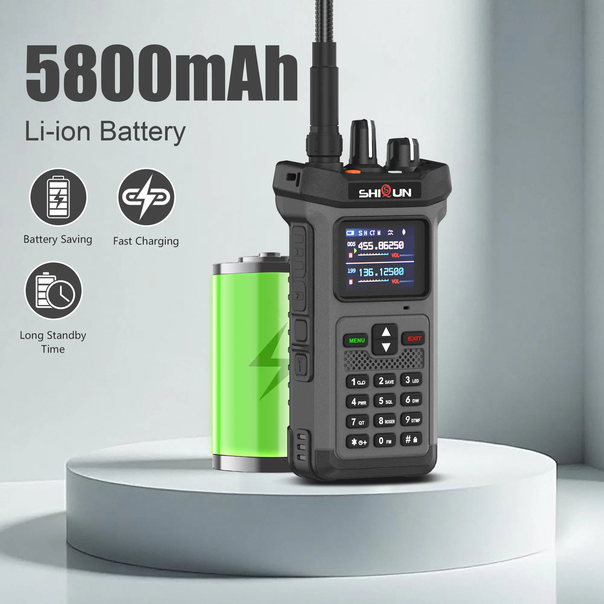 20W Walkie Talkie SQ-8500 Max Long Range Type-C Charging AI Noise Reduction Strobe Lights Dual-Purpose Power Bank IP54 Ham Radio