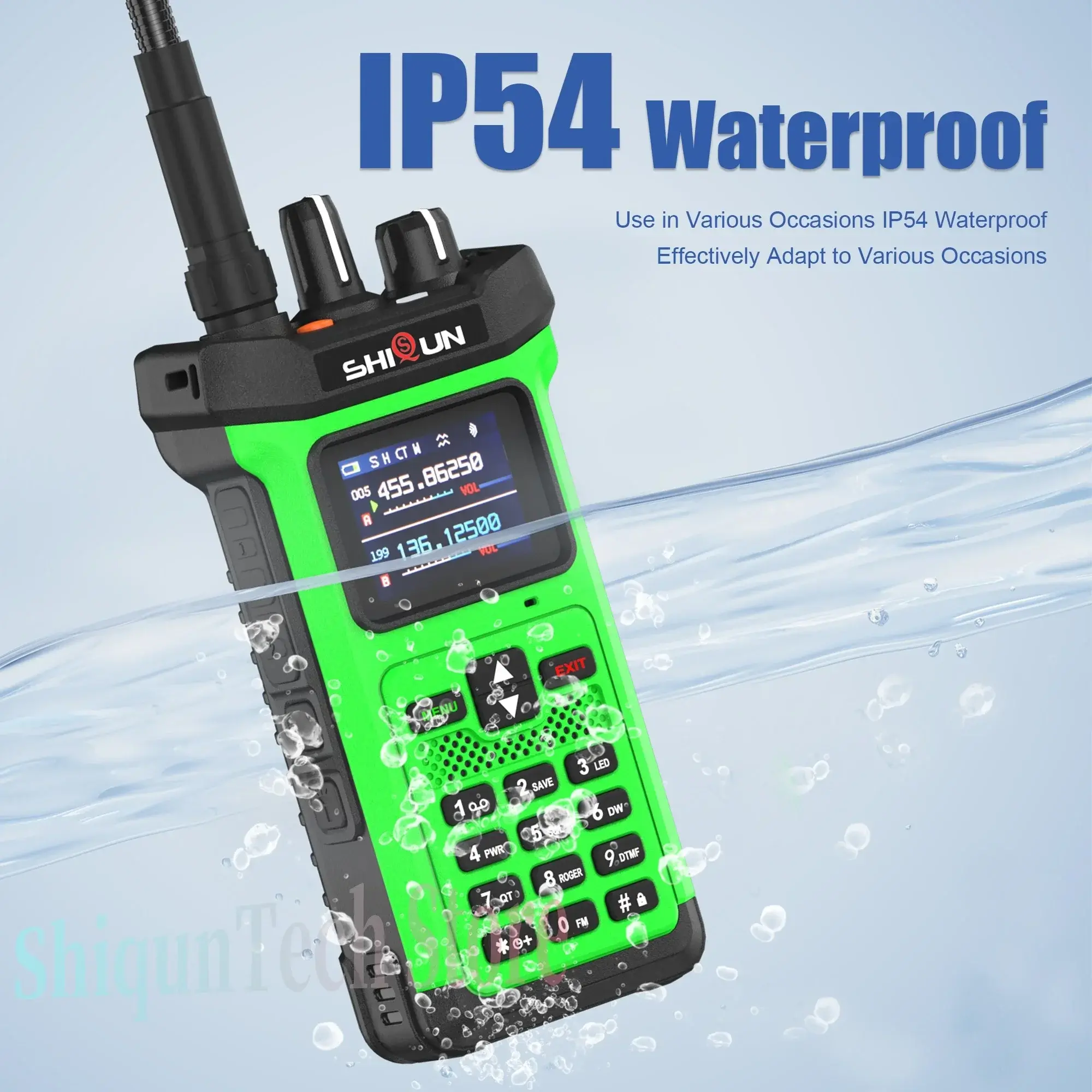 SQ-8500 Walkie Talkie 20W High Power VHF UHF Dual Band Strobe Light AI Noise Reduction Reverse Charge IP54 Waterproof Ham Radios