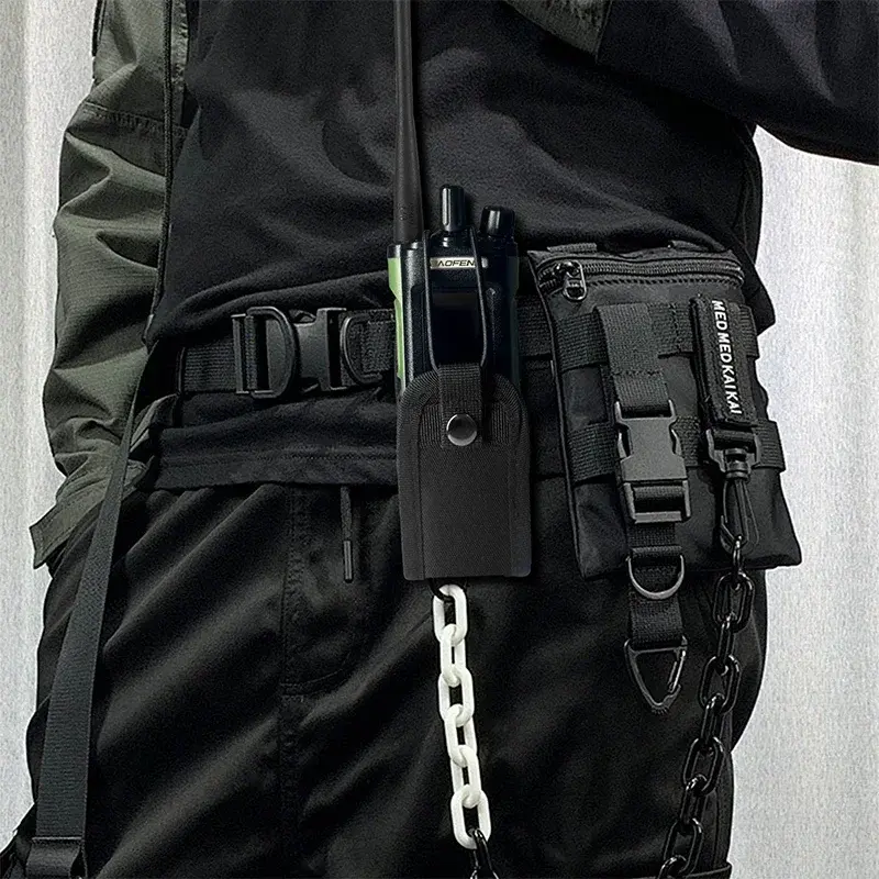DM-32 Walkie Talkie Carry Case UV-32 Tactical Holster Molle Radios Pouch Holder Pocket Portable Outdoor Hunting Sports Waist Bag