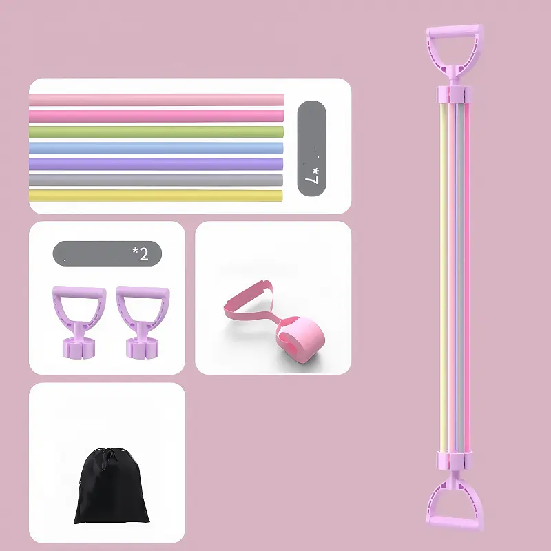 Rotating Back Stretcher 11pcs Resistance Bands Set For Women Posture Corrector Home Yoga Strength Training