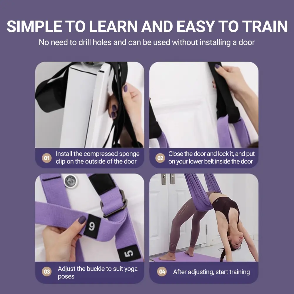Air Yoga Hammock Waist Back Leg Stretch Strap Back Bend Split Lnversion Strap Exercise At Home Fitness Yoga Fitness Band