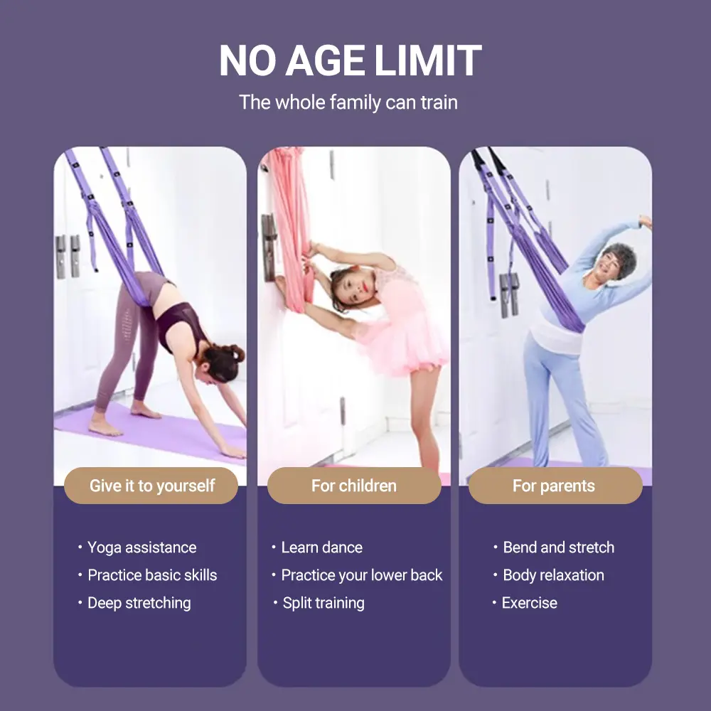 Air Yoga Hammock Waist Back Leg Stretch Strap Back Bend Split Lnversion Strap Exercise At Home Fitness Yoga Fitness Band