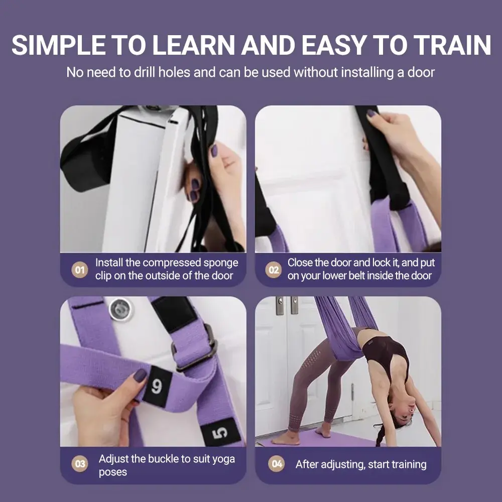 Finger Stretching Tool Elastic Yoga Belt Woman Hammock Split Lower Waist Trainer Inverted Rope Pull Extension Belt