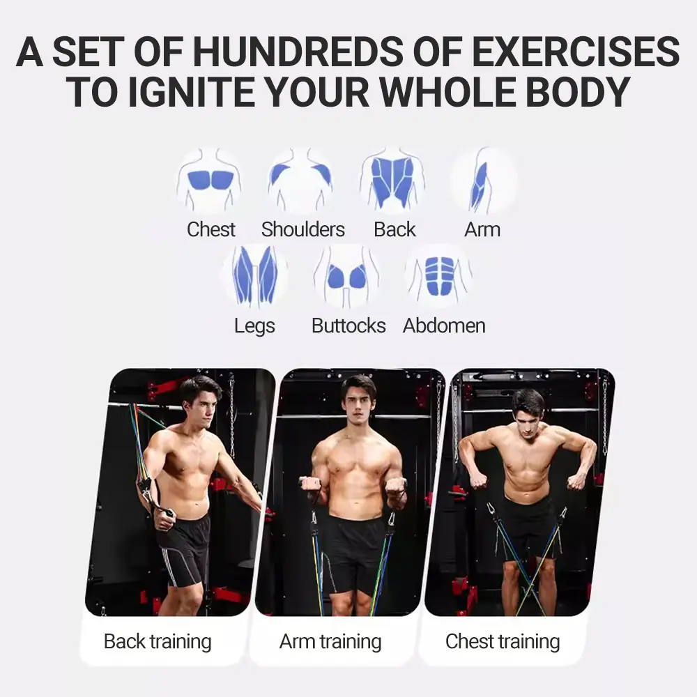 Pull Rope Set Resistance Bands Portable Fitness Equipment Chest Expander Ankle Strap Elastic Exercise Band