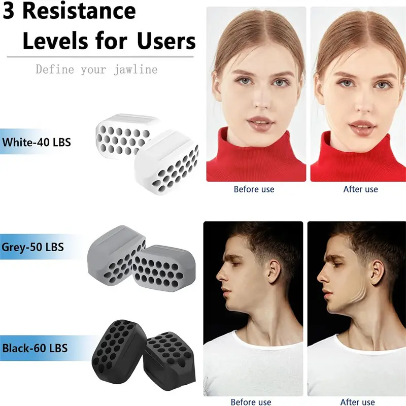 Silicone Jaw Exerciser Facial Toner & Jawline Fitness Ball Neck Toning Equipment Facial Beauty Tool Double Chin Exerciser