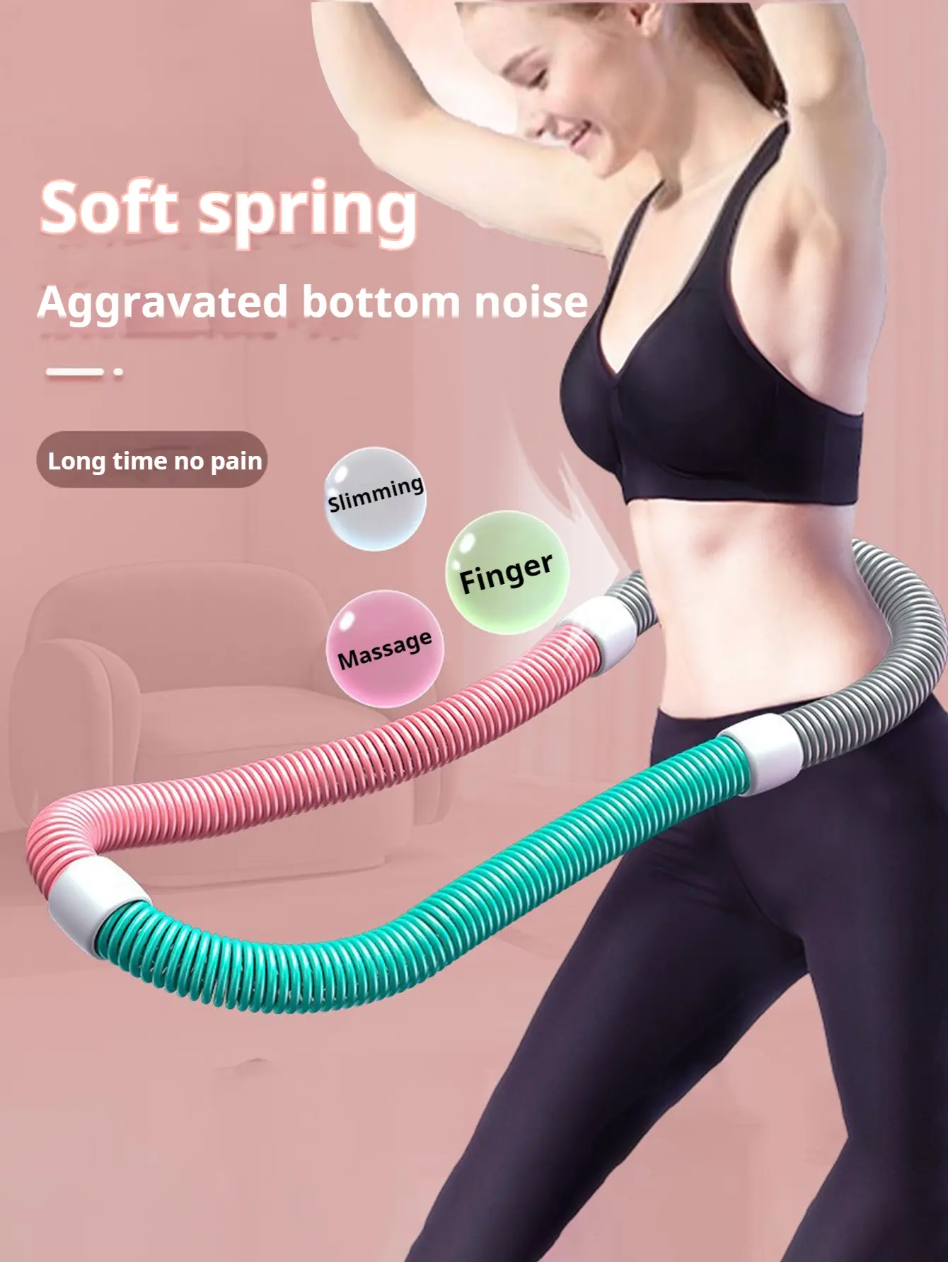 Weighted Soft Spring Foldable Design Ergonomic Spine Protection For Core Workout Waist Toning Women Fitness