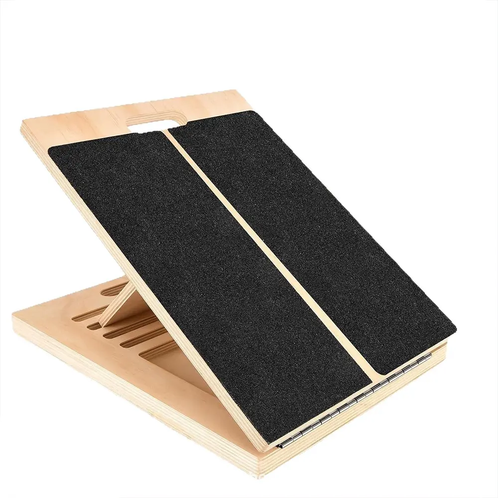 Adjustable Wooden Incline Board Calf Ankle Stretcher For Home Gym Yoga Balance Training Pilates Equipment
