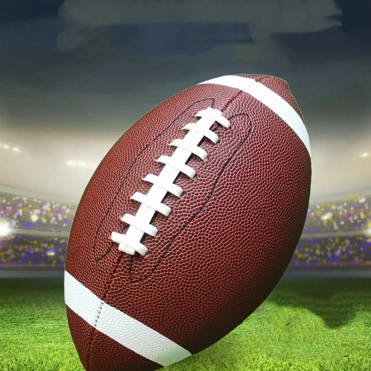 Football Leather Feel PU Cover Non Slip Texture For Training Match Youth Adult Precision Stitche