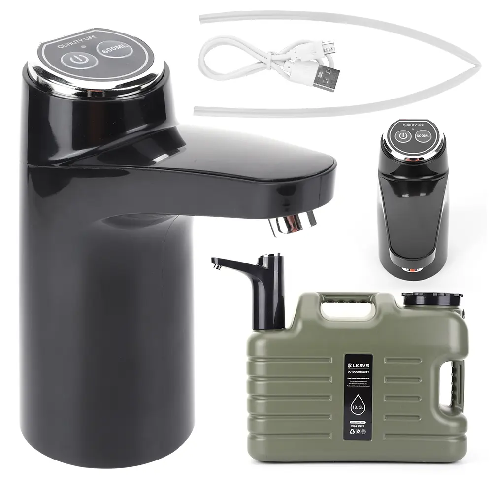 11L Large Water Tank Outdoor Water Bin Faucet & USB Rechargeable Electric Water Pump for Camping Fishing (only Water Tank Pump)