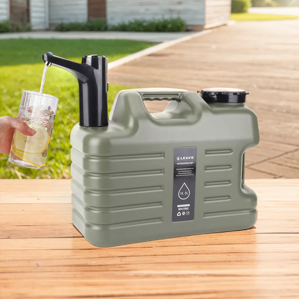 11L Large Water Tank Outdoor Water Bin Faucet & USB Rechargeable Electric Water Pump for Camping Fishing (only Water Tank Pump)