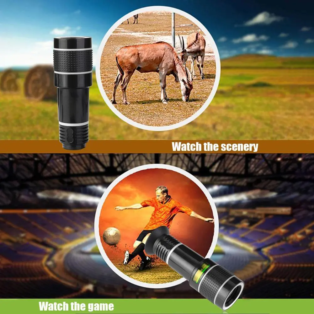Monocular Clip 20X Mobile Phone Telescope Lens Universal HD Optical Zoom Camera Len Cell Phone Telescope Lens for iPhone Android