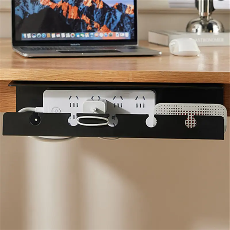 Under Desk Cable Management Cable Tray Under Desk With Clamp Power Strip Cord Holder No Drilling Sturdy Spacious Supplies