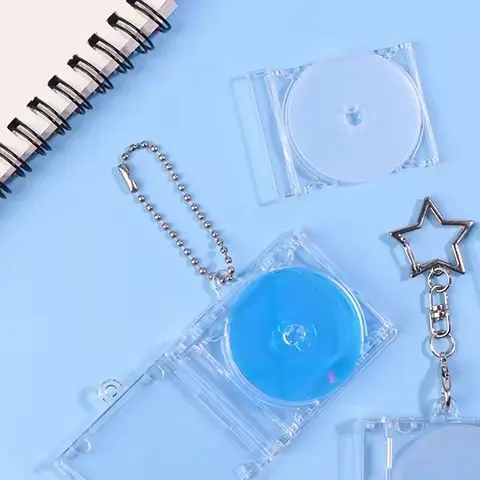 Mini NFC Function CD Player Shape Pendant Set - Memorial Blank Album Keychain DIY Backpack Charms