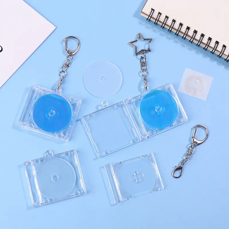 Mini NFC Function CD Player Shape Pendant Set - Memorial Blank Album Keychain DIY Backpack Charms