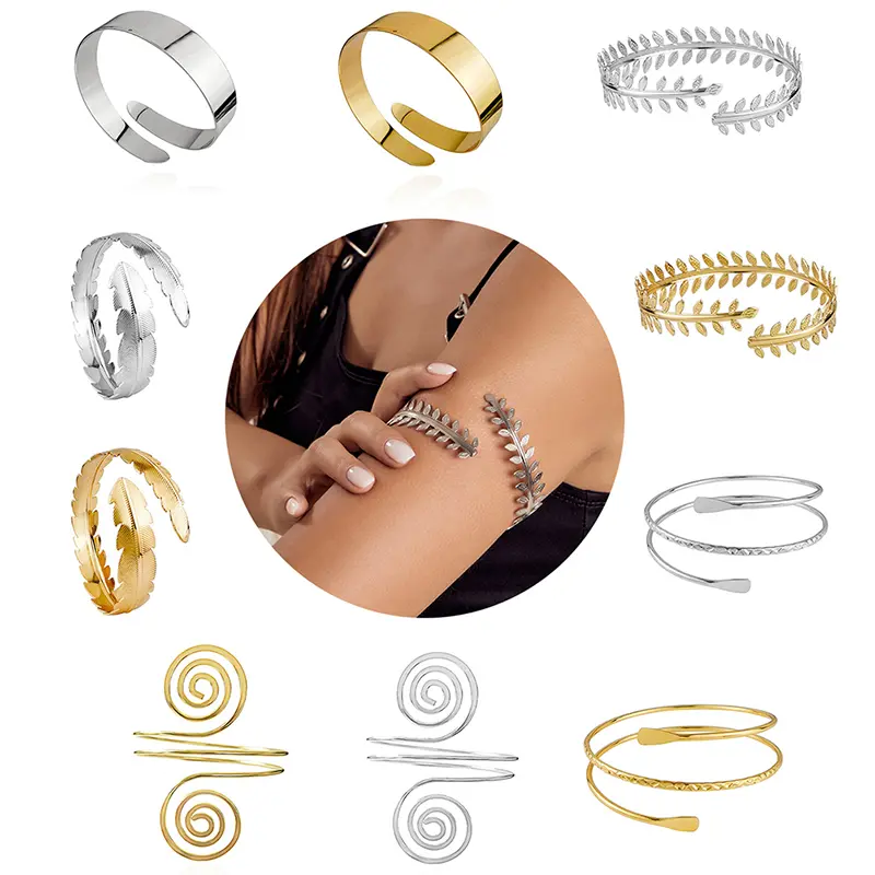 Adjustable Fashion Arm Bracelet Open Bangle Upper Armlet For Women And Girls Simple Mental Health Awareness Arm Band