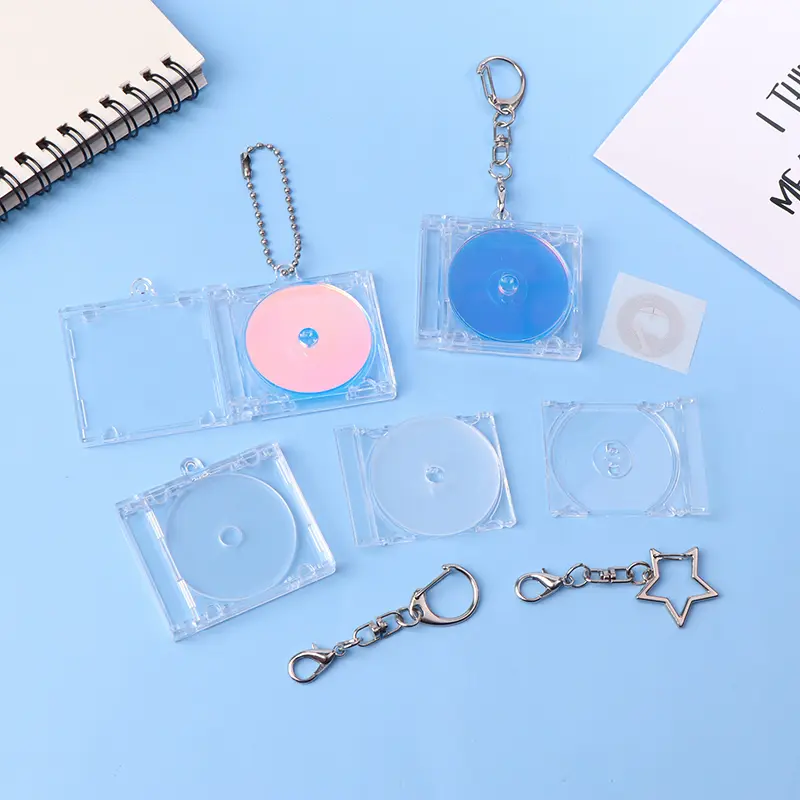 Mini NFC Function CD Player Shape Pendant Set - Memorial Blank Album Keychain DIY Backpack Charms