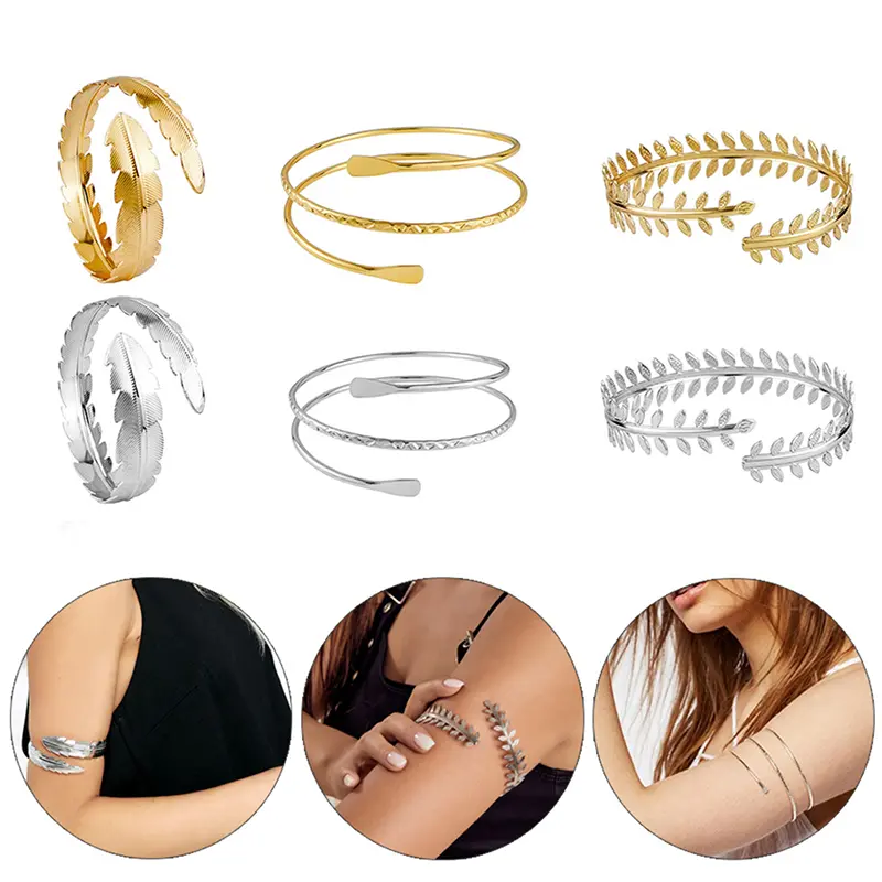 Adjustable Fashion Arm Bracelet Open Bangle Upper Armlet For Women And Girls Simple Mental Health Awareness Arm Band