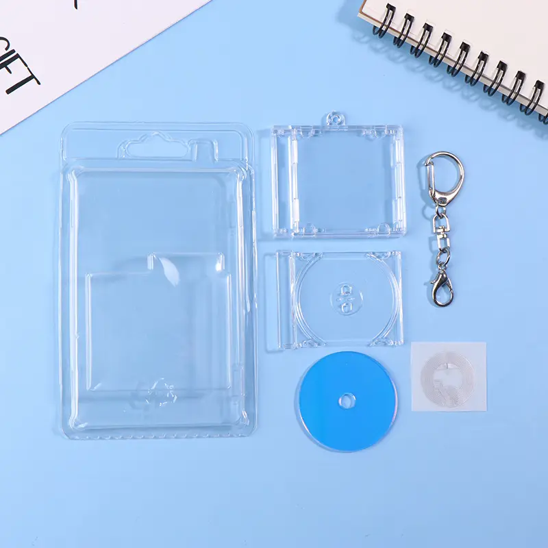 Mini NFC Function CD Player Shape Pendant Set - Memorial Blank Album Keychain DIY Backpack Charms