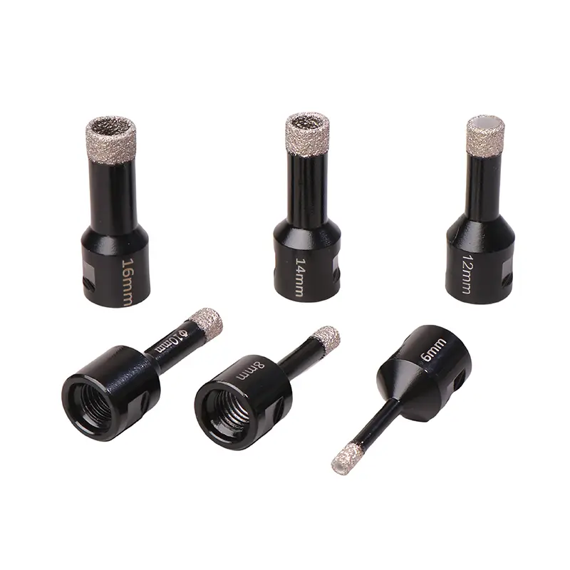 6mm-16mm Vacuum M14 Thread Diamond Core Drill Bit For Angle Grinder Brazed Hole Opener Ceramic Tile Granite Marble Cutting Tool