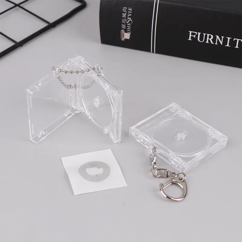 DIY Mini CD Case Key Chain 1 PCS Blank Album Backpack Hanging Decor Keychain Pendant