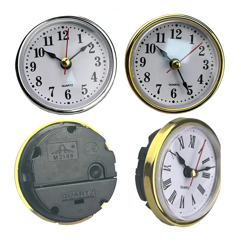 1pc Quartz Clock Insert 65mm Round Clocks Insert Roman Number Little Clock Home Arabic Numbers Wall Decor DIY Clock Accessories