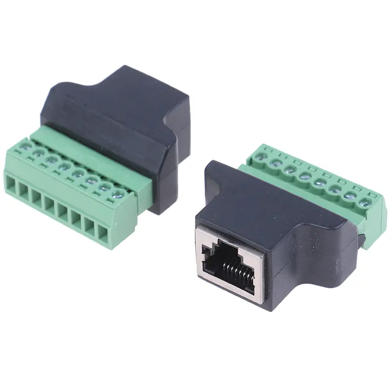 RJ45 Female To 8 Pin Screw Terminal Adaptor For CCTV DVR - Network Connector Adapter