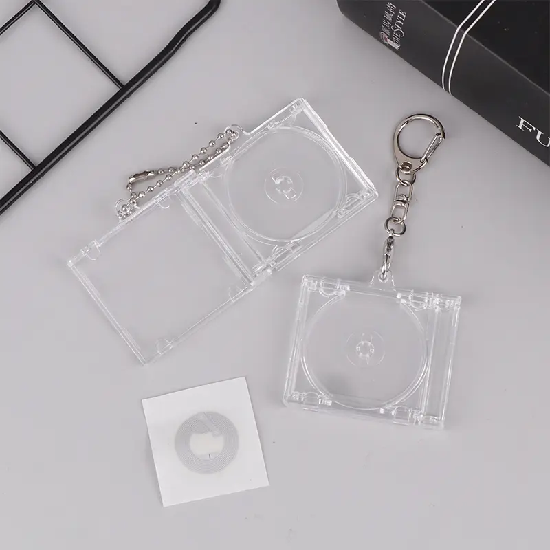 DIY Mini CD Case Key Chain 1 PCS Blank Album Backpack Hanging Decor Keychain Pendant