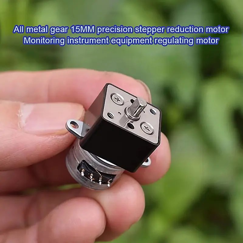 1PC Mini 15mm 2-Phase 4-Wire Micro Full Metal Gearbox Gear Stepping Motor For DIY Robot Car Monitor Camera - Stepper Motor