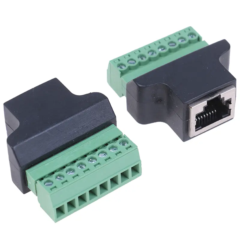 RJ45 Female To 8 Pin Screw Terminal Adaptor For CCTV DVR - Network Connector Adapter