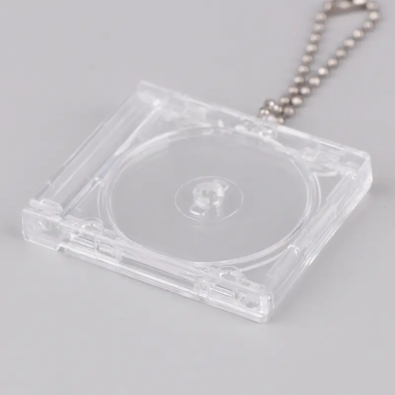 DIY Mini CD Case Key Chain 1 PCS Blank Album Backpack Hanging Decor Keychain Pendant