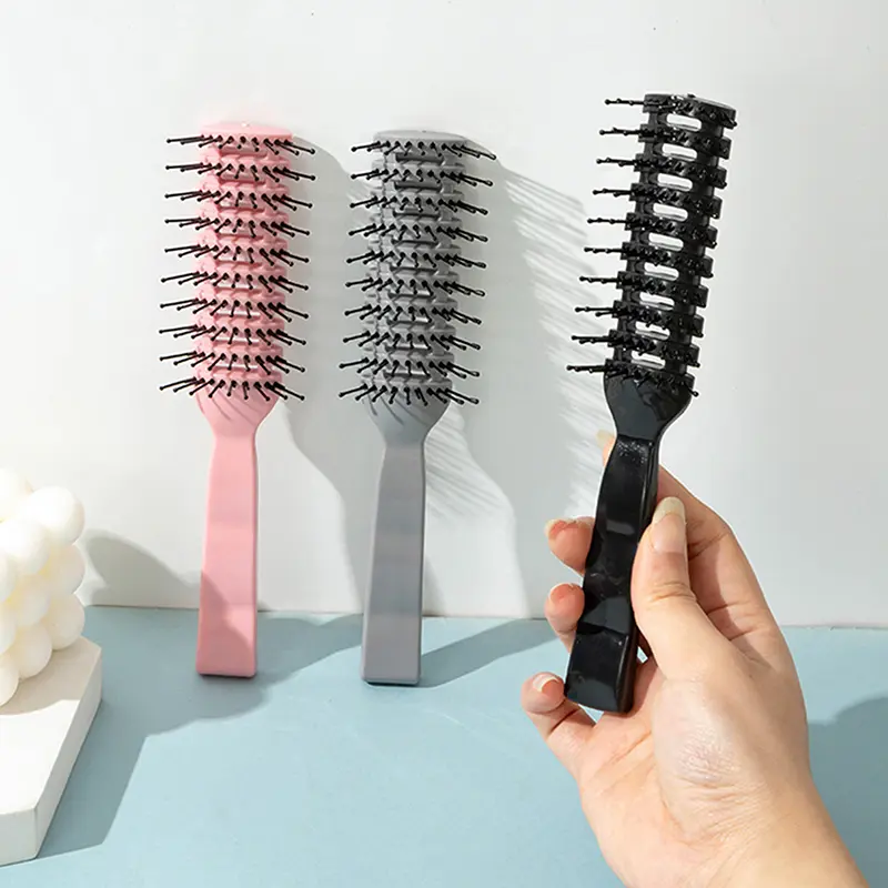 Men Plastic Vent Hair Brush Anti-static Comb Hairdressing Salon Barber Curly Hair Care Wig Styling Tool Comb Brush Massage Tool