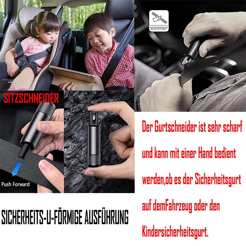 Safety Hammer & Seatbelt Cutter, 2 In 1 Car Window Breaker Seatbelt Cutter Glass Window Breaker Under Water