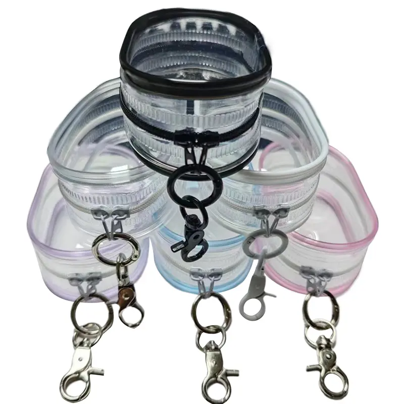 1PCS Portable Clear Storage Bag Multi-functional Zipper Headphone Case Travel Charging Cable Organiser Bag Keychain Accessories