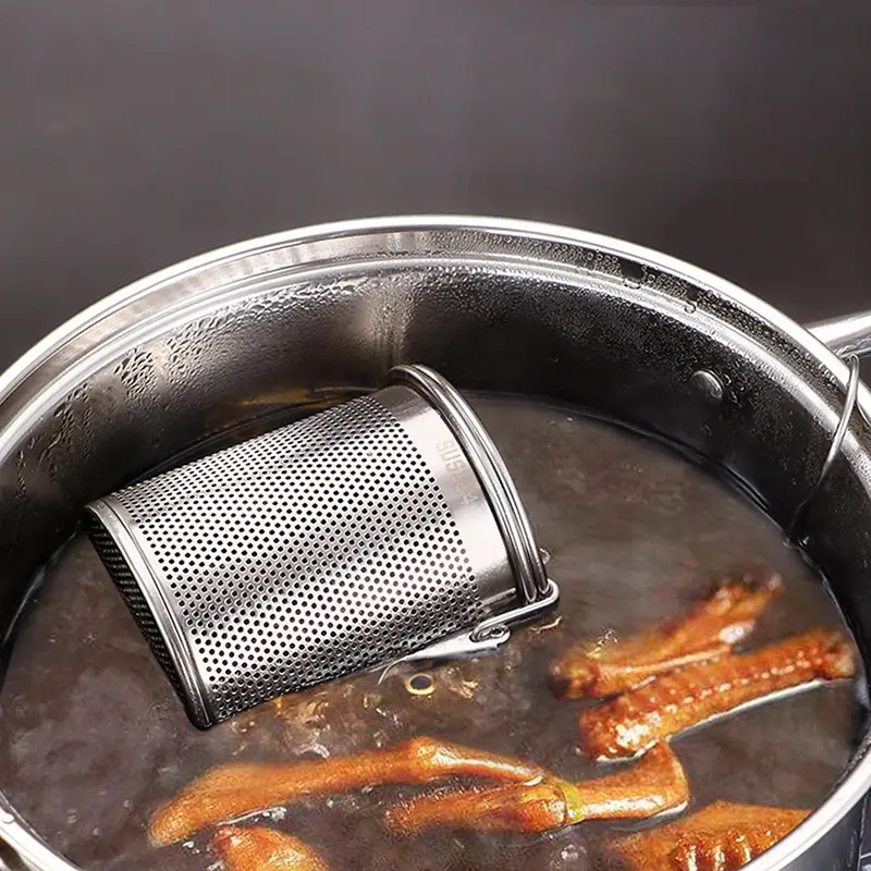 Stew Marinade Basket With Hook Loose Tea Strainer Seasoning Baskets Vegetable Useful Filter Stainless Steel Household Spice Can