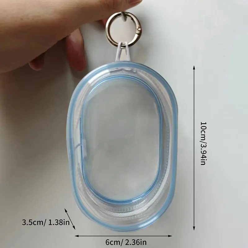 1PCS Portable Clear Storage Bag Multi-functional Zipper Headphone Case Travel Charging Cable Organiser Bag Keychain Accessories