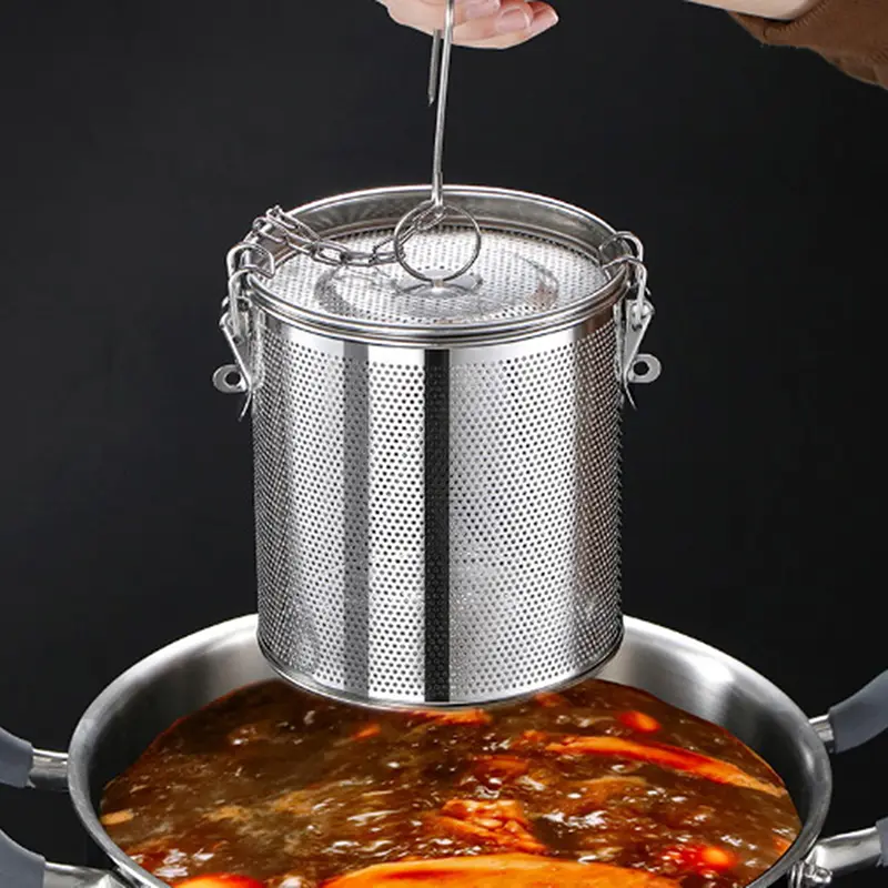 Stew Marinade Basket With Hook Loose Tea Strainer Seasoning Baskets Vegetable Useful Filter Stainless Steel Household Spice Can