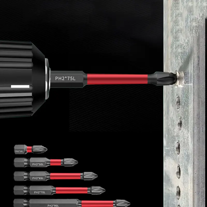2pcs PH2 Impact Driver Bits High Speed Steel Wear-Resistant Carpentry Power Tool Accessories Separate Sale