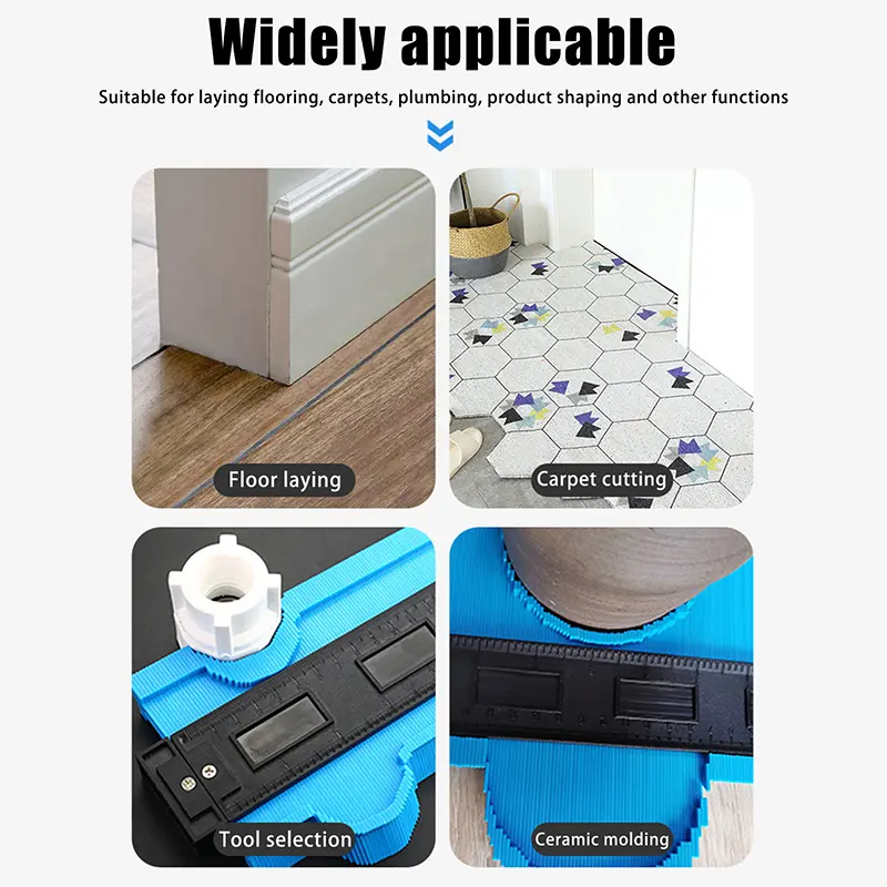 Contour Gauge Line Copier Ruler Cutting Template for Woodworking Construction Ceramic Tiling - Measuring Instrument Tool