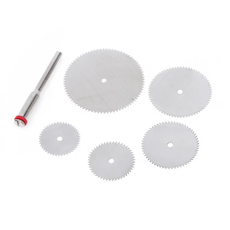 6Pcs/set 16 18 22 25 32mm Cutting Disc Hand Tools Stainless Steel Slice Metal Cutting Disc With 1 Mandre For Rotary Tool Durable