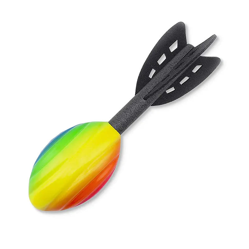 29cm Rainbow Foam Spiral Rocket Football Hand Throwing Toy Outdoor Long Distance Darts Toy Integrative Fun Throwing Game