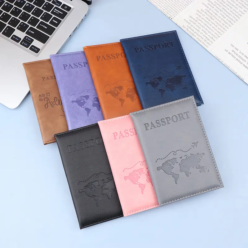 Unisex PU Leather Passport Cover Slim Travel Passport Holder Wallet Simple Fashion Card Case Gift For Men And Women